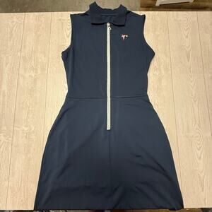 Calliope Golf The Player Dress Womens Navy Sleeveless Zip Golf Dress Shorts
